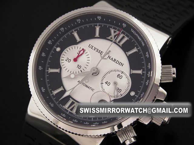 Maxi Marine Chronograph Ulysse Nardin TT Black/White 7750 Replica Watches
