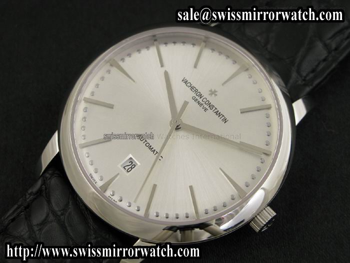 Vacheron Constantin Patrimony Contemporaine Steel Silver Dial Replica Watches