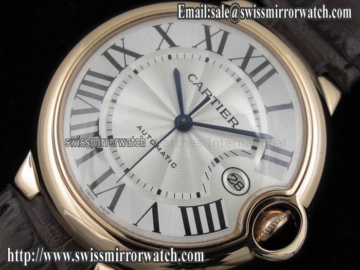 Cartier Ballon Bleu FG on Brown Leather Strap ETA2824 Watches