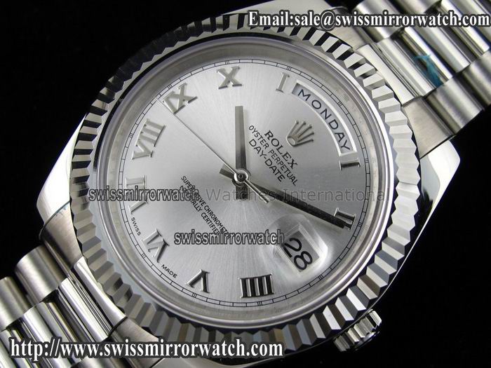 Rolex Day-Date II 41mm SS Silver Roman Dial A3156 Best Edition W