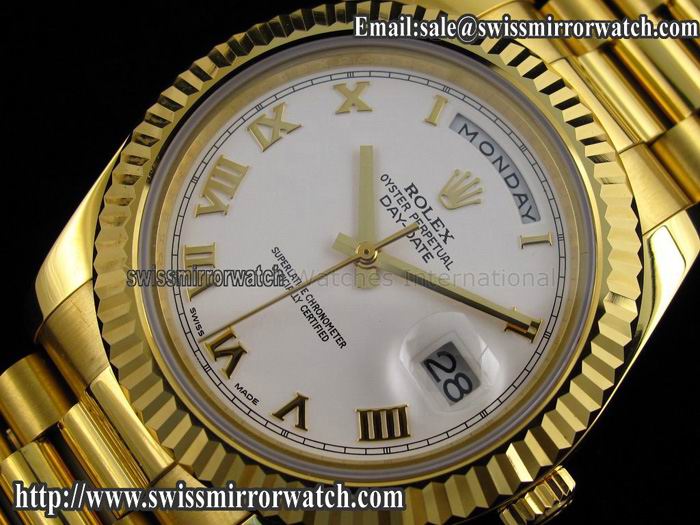 Rolex Day-Date II 41mm Yellow Gold White Roman Dial A3156 Best E