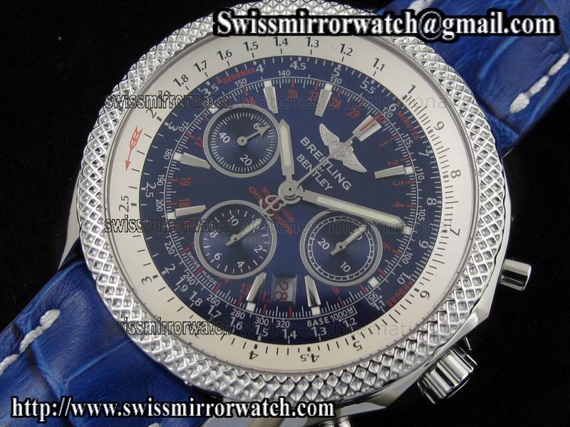 Breitling Bentley Motors 2009 SS Blue Dial on Blue Leather Strap
