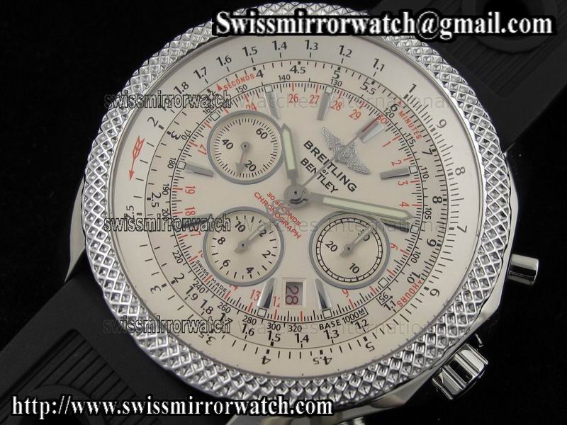 Breitling Bentley Motors 2009 SS White Dial on Black OR Strap Wa