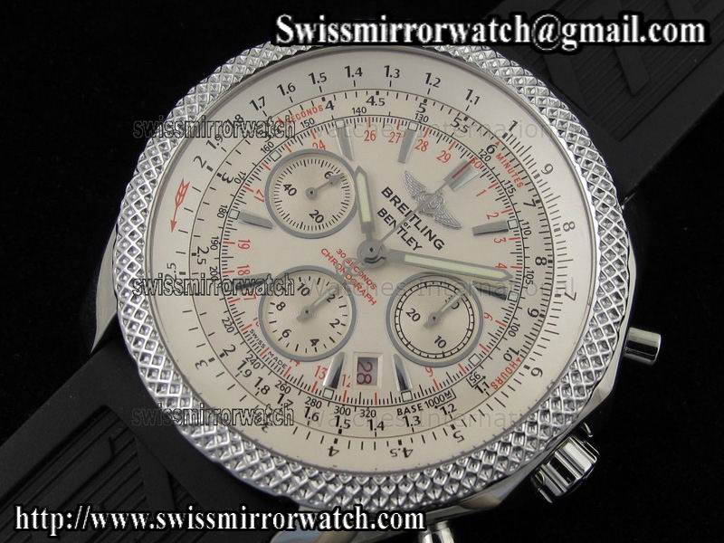 Breitling Bentley Motors 2009 SS White Dial on Black Rubber Stra