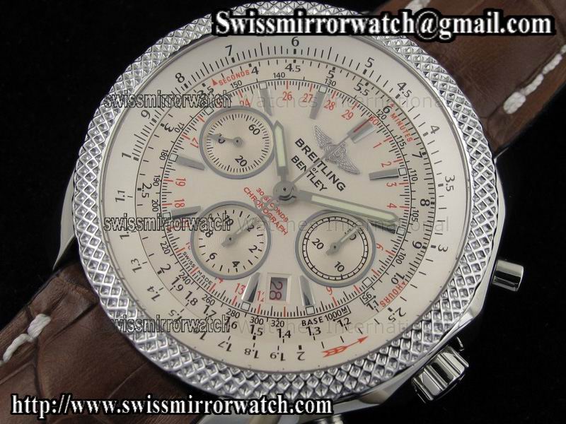 Breitling Bentley Motors 2009 SS White Dial on Brown Leather Str