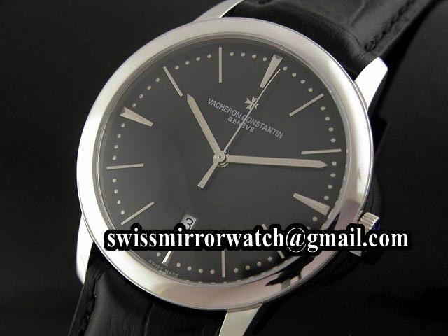 Vacheron Constantin VC Patrimony Miesten Kellot Automatic Black Leather Asian 2836 Replica Watches