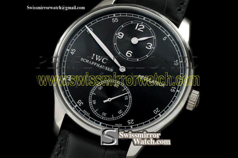 IWC Portuguese Regulator SS/LE Black Asian 6498 Modified Replica Watches