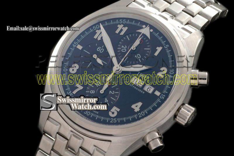 IWC Spitfire Chrono Laureus SS/SS Blue Swiss 7750 28800bhp Replica Watches