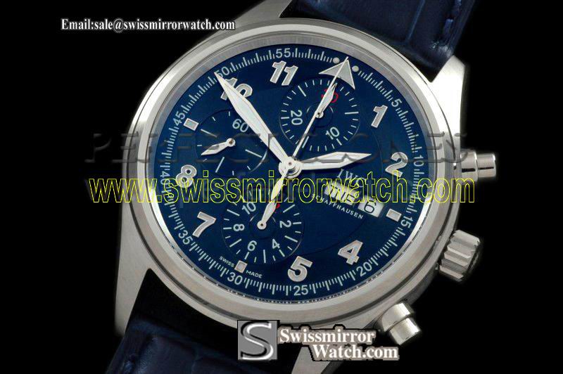 IWC Spitfire Chrono Laureus SS/LE Blue Swiss 7750 28800bhp Replica Watches