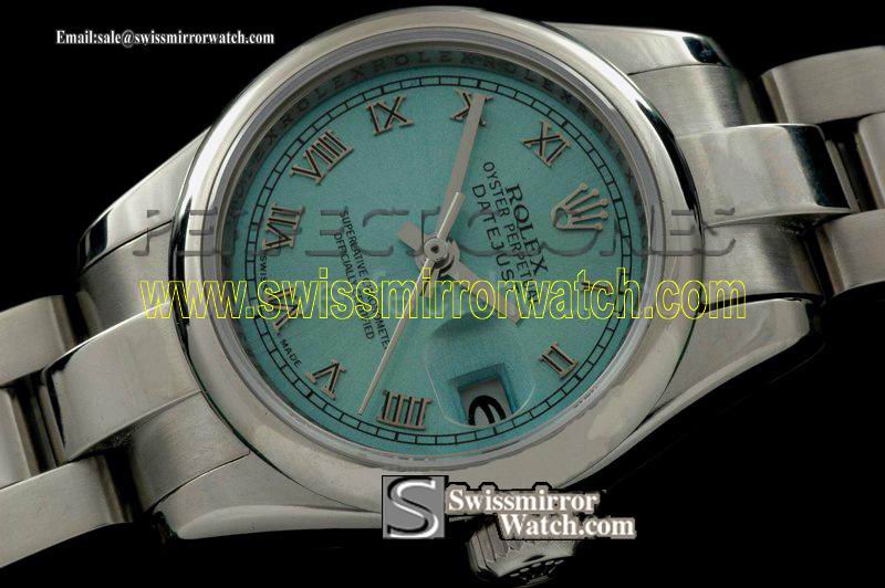 Ladies Rolex Oyster Ice Bluel Roman Swiss Eta 2671-2 Replica Watches