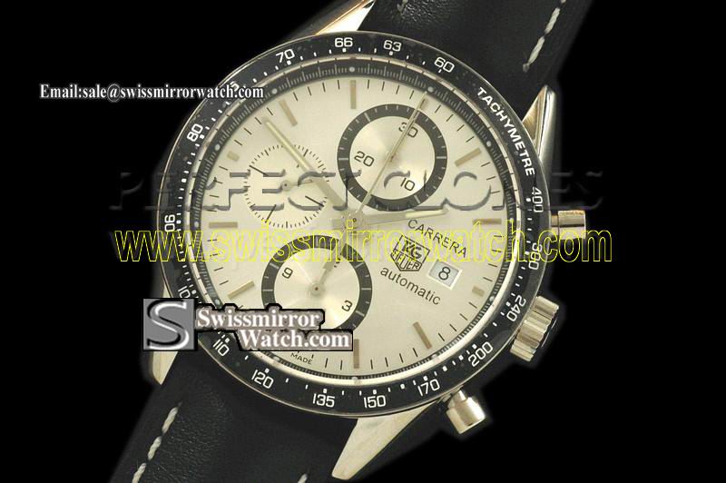 Tag Heuer Carrera Automatic Chronograph SS/LE White Swiss 7750 Replica Watches