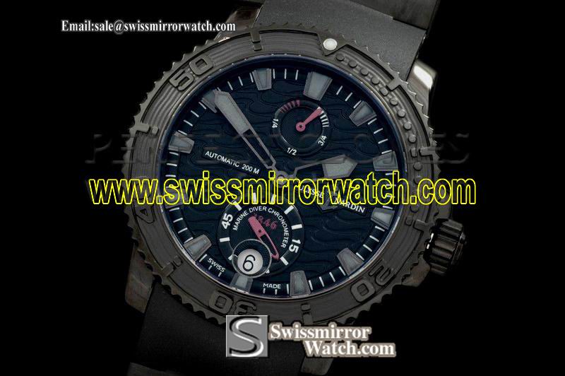Ulysse Nardin Maxi Marine Diver PVD/RU Black Ocean Asia 23J Replica Watches