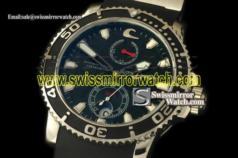 Ulysse Nardin Maxi Marine Diver SS/RU Black Asia 23J Replica Watches