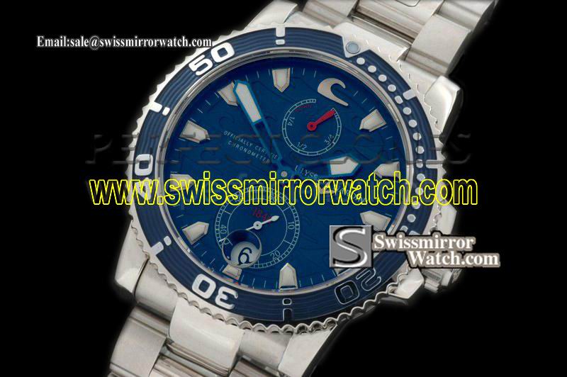 Ulysse Nardin Maxi Marine Diver SS/SS Blue Asia 23J Replica Watches