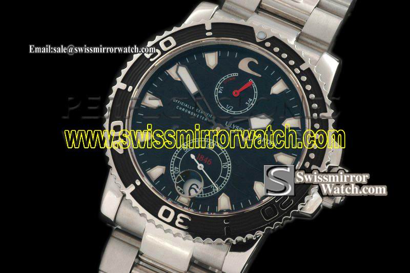 Ulysse Nardin Maxi Marine Diver SS/SS Black Asia 23J Replica Watches
