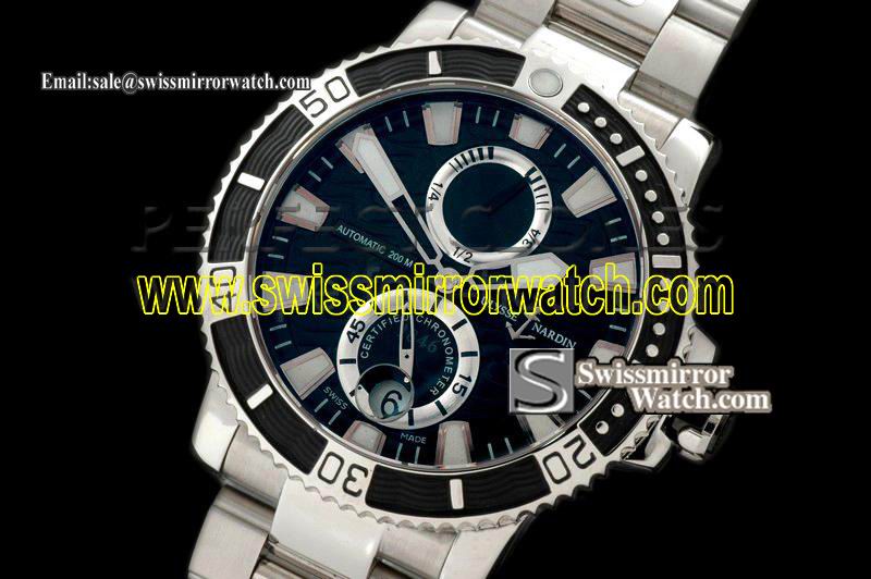 Ulysse Nardin Maxi Marine Diver SS/SS Black Surf A-23J Replica Watches