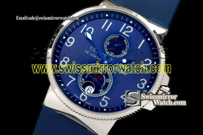 Ulysse Nardin Maxi Marine SS/RU Blue Num Asia 23J Replica Watches