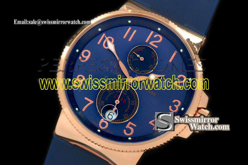 Ulysse Nardin Maxi Marine RG/RU Blue Num Asia 23J Replica Watches
