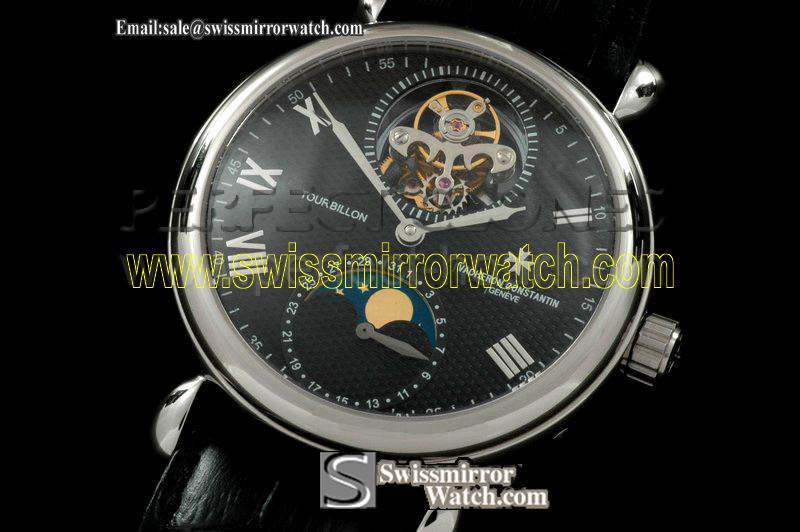 Vacheron Constantin Malte Regulator Tourbillon SS/LE Black Flying Tourbillon Replica Watches