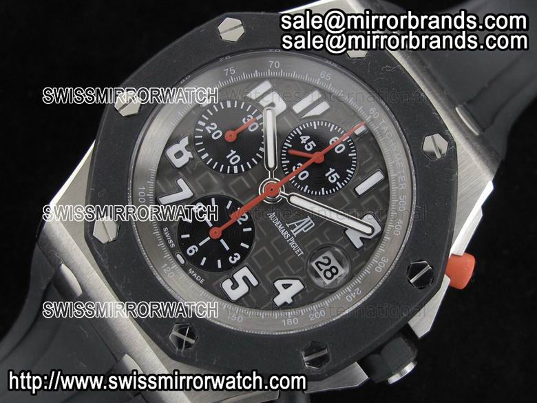 Audemars Piguet Royal Oak Chronograph TI/RU Grey/Blk A-7750 Sec@12 Replica Watches Replica Watches