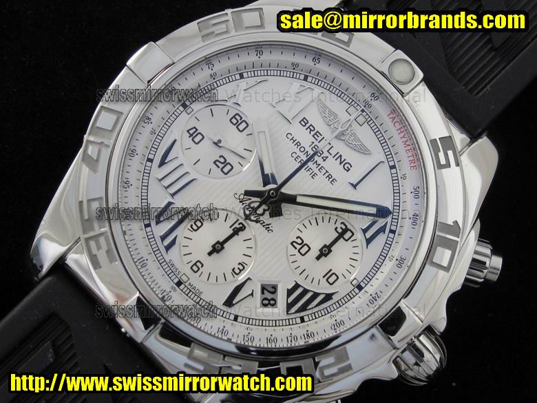 Breitling Chronomat B1 Antarctica White Dial on Black Rubber Strap Replica Watches