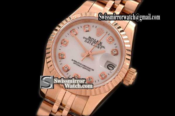Ladeis Rolex Datejust Jubilee White Diamond Swiss Eta 2671-2 Replica Watches