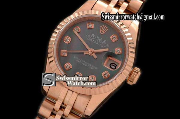 Ladeis Rolex Datejust Jubilee Grey Diamond Swiss Eta 2671-2 Replica Watches