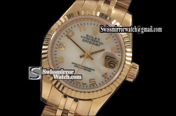 Ladeis Rolex Datejust FG MOP Wht Diam Dial Num/Diam Markers Eta 2671-2 Replica Watches