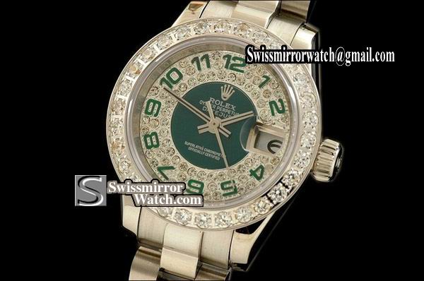Ladeis Rolex Datejust SS 50 Anni Ed Diamond Numeral/Bezel Swiss Eta 2671-2 Replica Watches