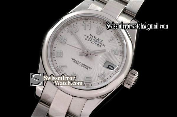 Ladeis Rolex Datejust SS Oyster Silver dial Num Markers Swiss Eta 2671-2 Replica Watches