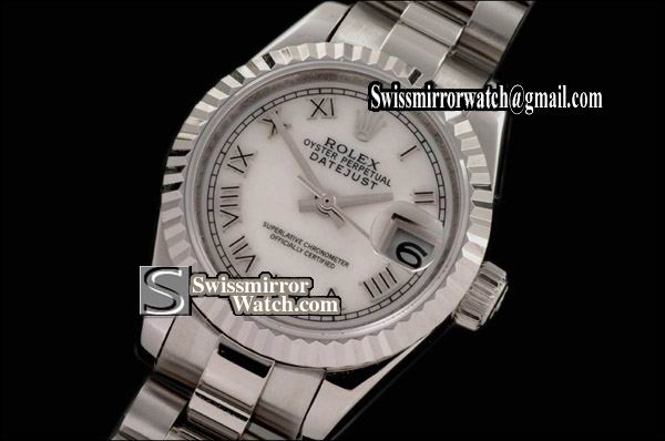 Ladeis Rolex Datejust SS Jubliee MOP Whtl Roman Markers Swiss Eta 2671-2 Replica Watches