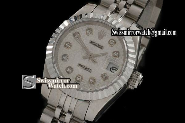 Ladeis Rolex Datejust SS Silver Dial Jubilee Diam Marker Swiss Eta 2671-2 Replica Watches