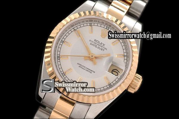 Ladeis Rolex Datejust TT Pres White New Sticks Swiss Eta 2671-2 Replica Watches