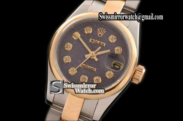Ladeis Rolex Datejust TT Osyter Blue Jubilee Dial Diamond Swiss Eta 2671-2 Replica Watches