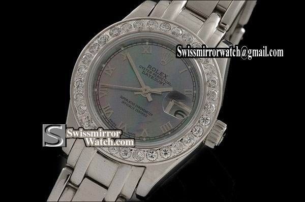 Ladeis Rolex Datejust SS Masterpiece Multi Mop dial Roman Markers Eta 2671-2 Replica Watches