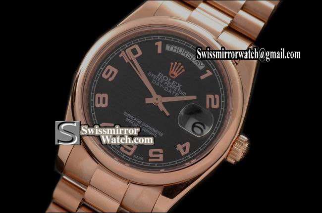 Rolex Day-Date FG President 2007 Blackl Numeral Dial Swiss Eta 2836-2 Replica Watches