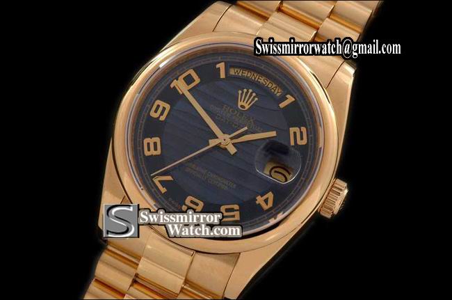 Rolex Day-Date FG President 2007 Blue Numeral Dial Swiss Eta 2836-2 Replica Watches
