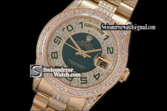 Rolex Day-Date FG Pres Diam Bez/Markers/Bracelet 50 Anni Green Replica Watches