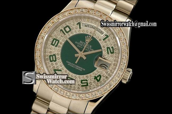 Rolex Day-Date SS 50 Anni Ed Diamond Numeral/Bezel Swiss Eta 2836-2 Replica Watches