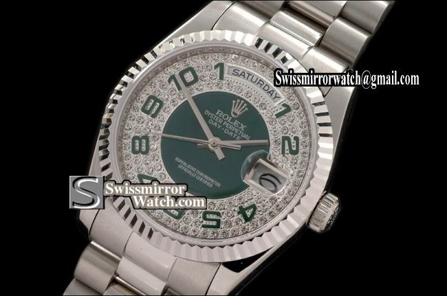 Rolex Day-Date SS 50 Anni Ed Diamond Numeral Swiss Eta 2836-2 Replica Watches