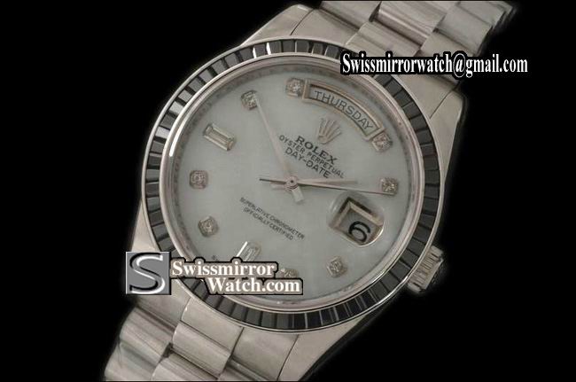 Rolex Day-Date SS Black Ruby Bez Pres Blk Diam Swiss Eta 2836 Replica Watches