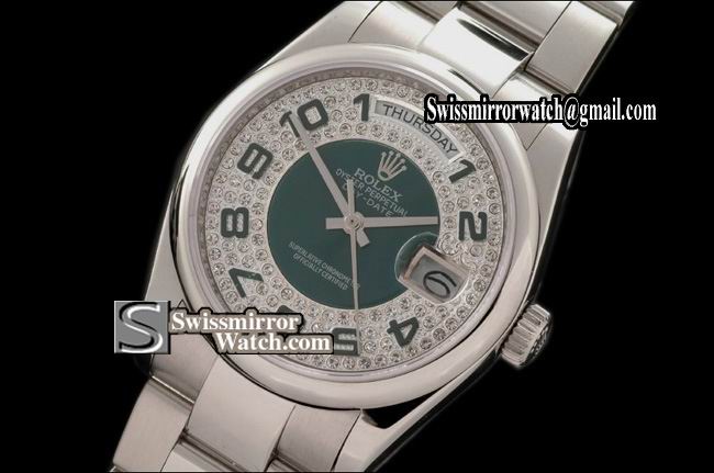 Rolex Day-Date SS Osyter President 50Th Anni Green Swiss Eta 2836-2 Replica Watches