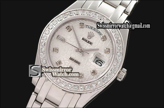 Rolex Day-Date SS Masterpiece Silver Jub Dial Diam Markers/Bez Eta Replica Watches