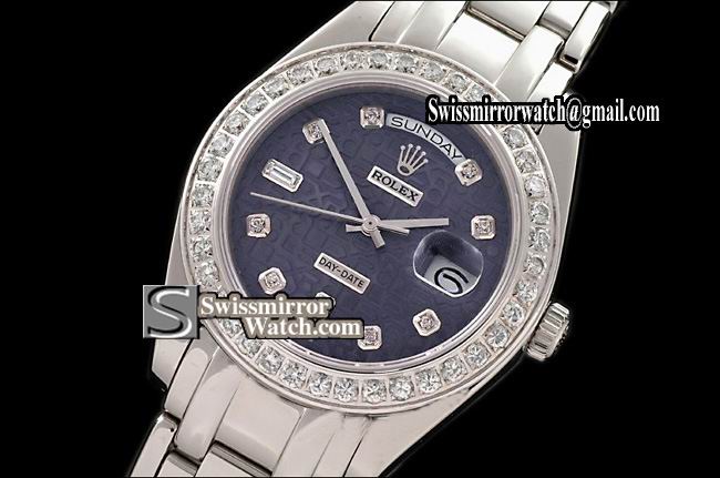 Rolex Day-Date SS Masterpiece Blue Jub Dial Diam Markers/Bez Eta Replica Watches