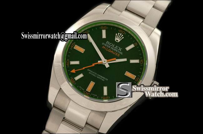 Rolex Milguass SS Blk (Green Sapphire) Asian 2836 Watches