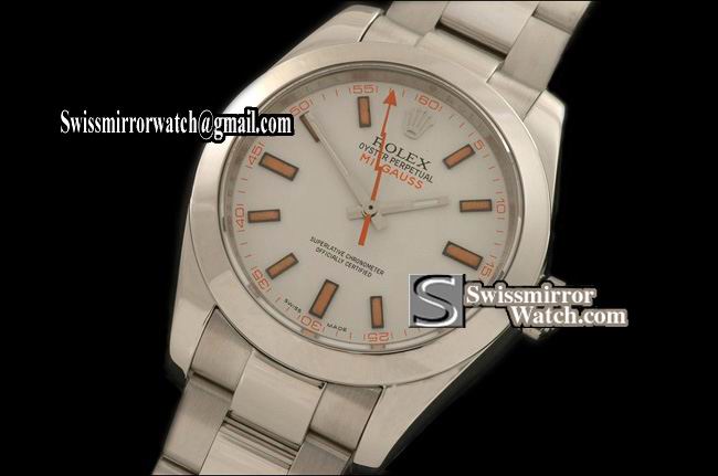 Rolex Milguass SS White Asia Eta 2836 Watches