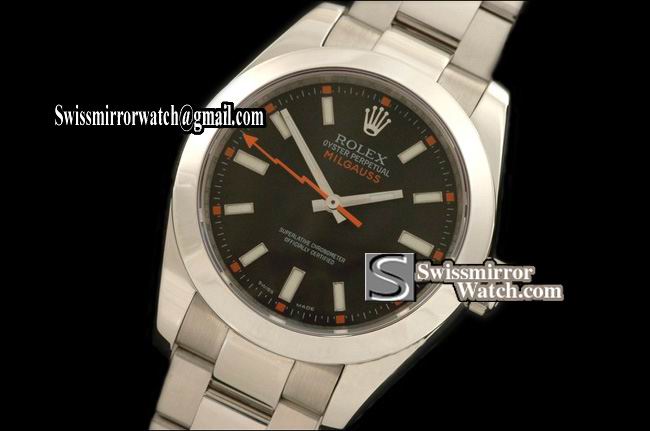 Rolex Milguass SS Black Asia Eta 2836 Watches
