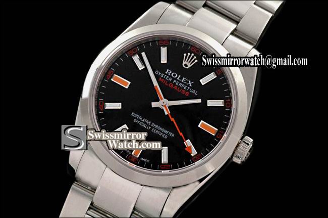 Rolex 2007 Milgauss SS Black Swiss Eta 2836 Watches