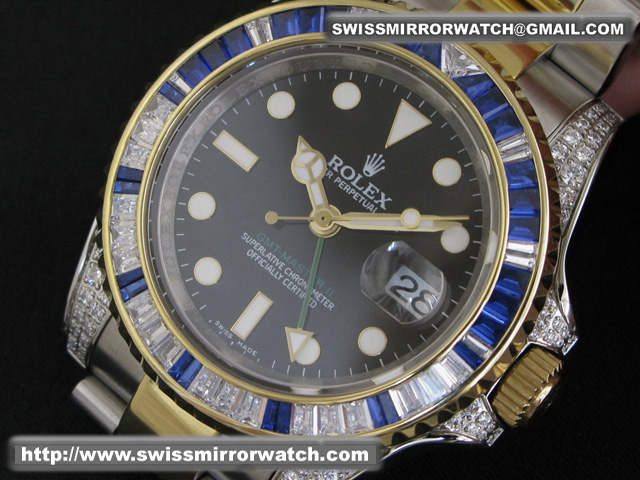 Rolex GMT Master II 116753SA TT Blue Ruby Bezel Watches