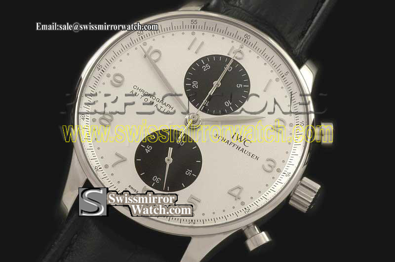 IWC Portuguese Chrono SS/LE Wht/Blk Swiss 7750 Replica Watches